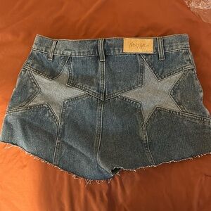Nasty gal denim shorts with stars, size 8 US
